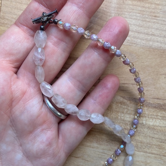 💕ORIGINAL 💕Rose quartz, fluorite, lepidolite crystal gemstone necklace - Picture 5 of 6